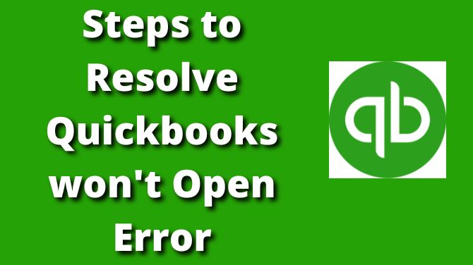 Quickbooks won't Open Error